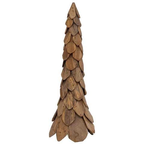 Albero di Natale Marrone 110 cm Legno massello di teak - Foto 1