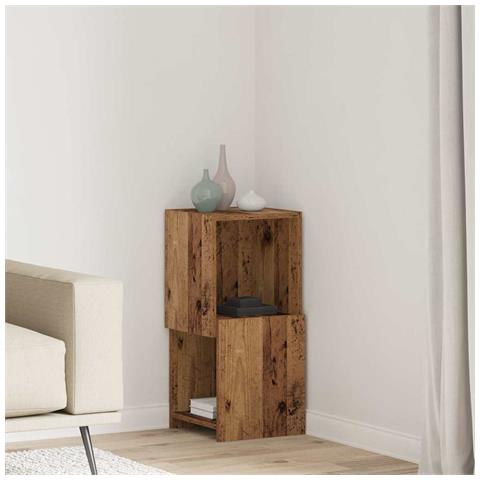 Mobile angolare Bianco 30,5x30x65cm Legno multistrato - Foto 2