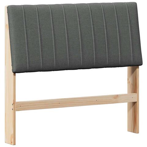 Testiera imbottita Grigio scuro 100 cm Pino massello - Foto 1