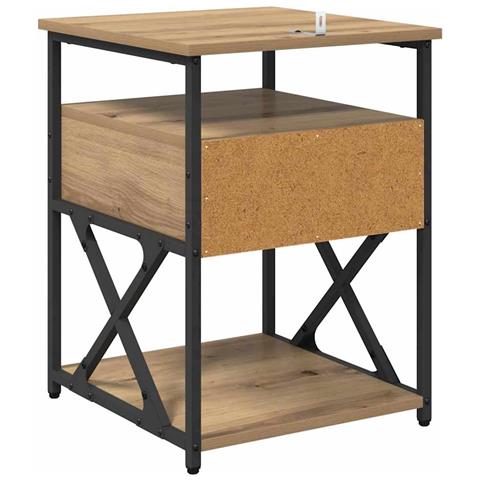 Armadio da Notte 2 pcs rovere artigianale 40 x 42 x 55 cm - Foto 9