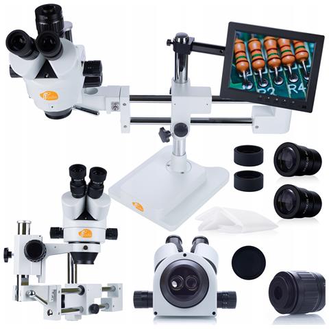 Mikroscopio Stereoscopico Trinoculare Jupiter Pro Msjp-t-sdms1 - Set Con Display 8"" E Supporto | Alta Qualità Ottica, Versatilità, Precisione - Foto 1
