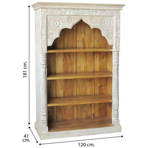 Scaffale In Legno Bianco 120x41x181h - Foto 4