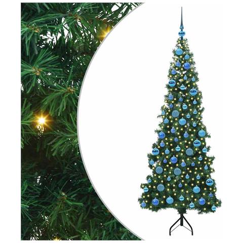 Albero di Natale Artificiale Angolare con 300 LED Verde 180 cm - Foto 1