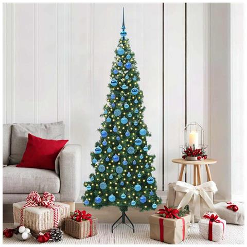 Albero di Natale Artificiale Angolare con 300 LED Verde 180 cm - Foto 2