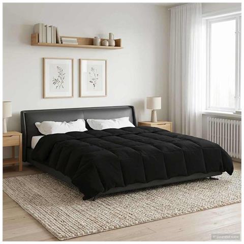 Piumone Completo Annuale Nero 200 x 220 cm Microfibra - Foto 2