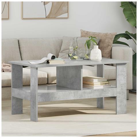 Tavolino da salotto Grigio cemento 90 x 50 x 45 cm - Foto 2