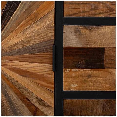 Mobile Da Ingresso In Legno E Metallo Con 1 Anta E 3 Cassetti Marrone 80x34x80 - Foto 7