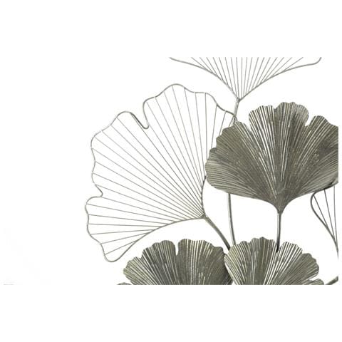 Decorazione In Metallo 3d Foglia 47-argento-metallo-62x4x86 Cm - Foto 2