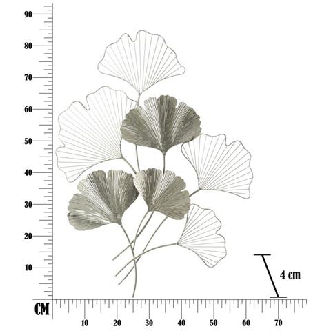 Decorazione In Metallo 3d Foglia 47-argento-metallo-62x4x86 Cm - Foto 6