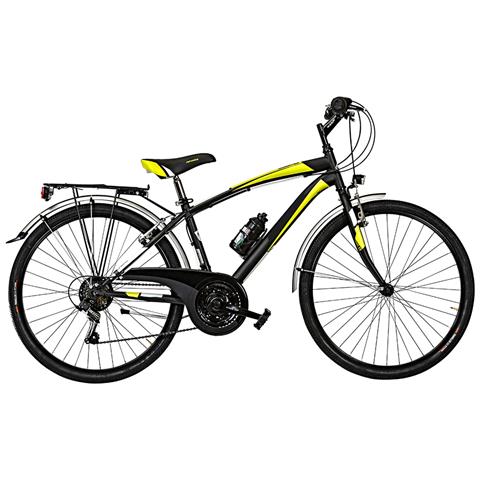 Bici Da Uomo Mountain Bike Misura 26 Bicicletta Mtb Nevada Nv26c Cambio 18v Completa Di Accessori - 40 Nero Giallo Fluo Opaco - Foto 1