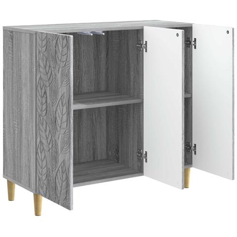 Credenza Sonoma grigio 89 x 34,5 x 80 cm Legno ingegnerizzato - Foto 2