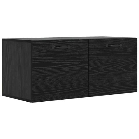 Armadietto a muro A parete Rovere nero 80 x 36,5 x 35 cm - Foto 1