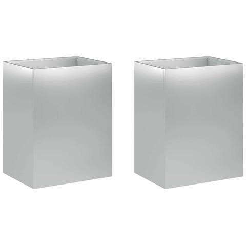 Vaso da giardino 2 pz Argento 40 x 30 x 40 cm Acciaio zincato - Foto 1