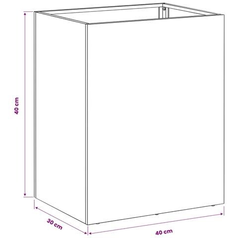 Vaso da giardino 2 pz Argento 40 x 30 x 40 cm Acciaio zincato - Foto 8