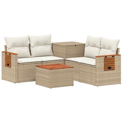 Set di divani 6 pz Beige e Bianco Crema - Foto 1