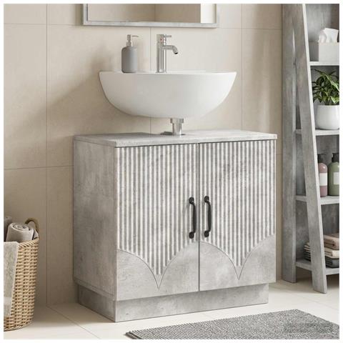 Armadio per Lavabo da Bagno HOORN Grigio Cemento - Foto 2