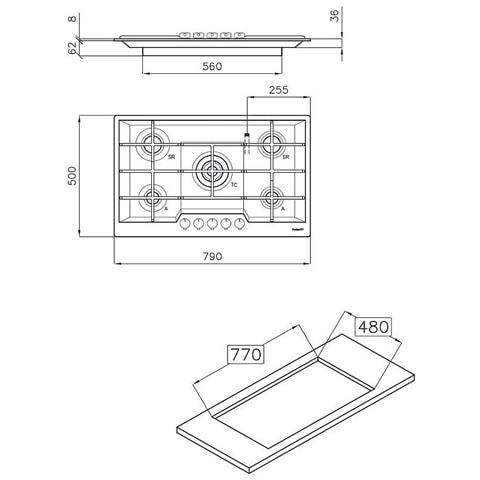 Piano Cottura 7602 032 a Gas 5 Fuochi Gas Colore Inox - Foto 8