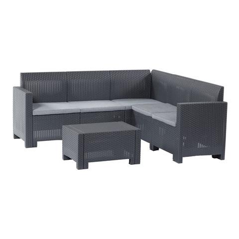 Salotto Giardino 4 Posti Nebraska In Polipropilene Rattan Colore Brown - Foto 3