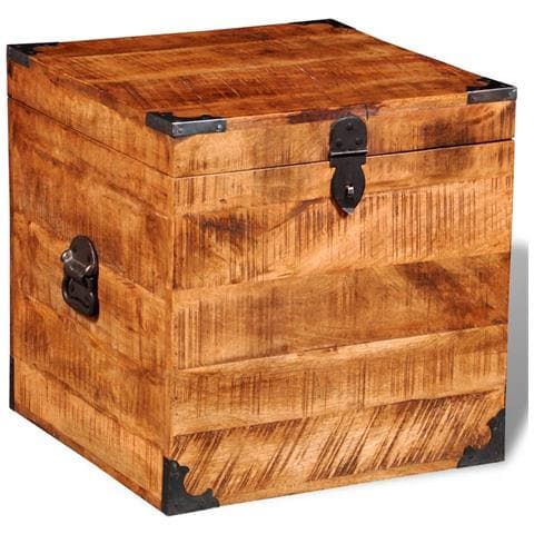 Cassa Di Legno Ruvido Mango Quadrata - Foto 2