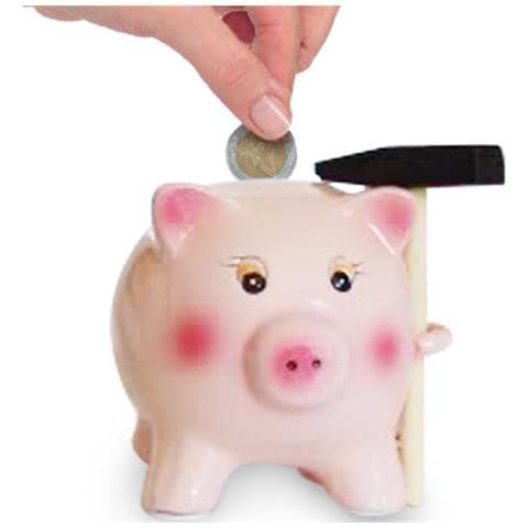 Maialino Salvadanaio In Ceramica Con Martello - Foto 4