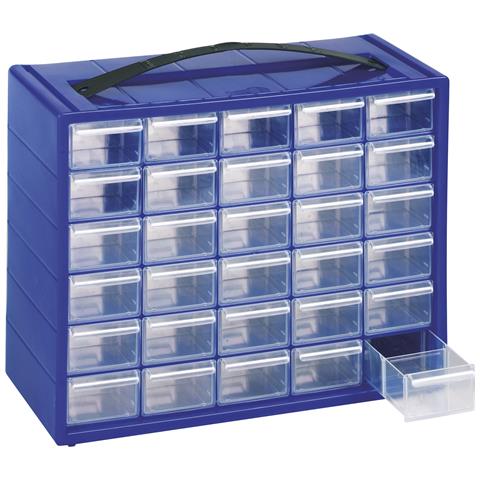 Monoblocco Porta Minuteria Con 30 Cassetti Trasparenti E 30 Divisori - Modello Espace 30 - Blu - Foto 1
