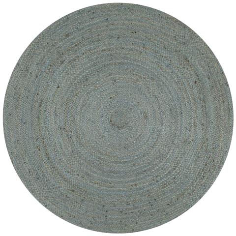 Tappeto Lavorato A Mano In Juta Rotondo 90 Cm Verde Oliva - Foto 1
