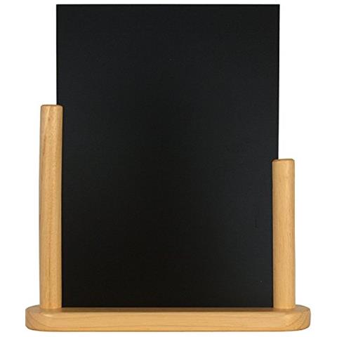 Lavagnetta Da Tavolo Per Menu, Elegante, Finitura Laccata, Formato Grande, 21 X 30 Cm, Colore: Nero - Foto 1