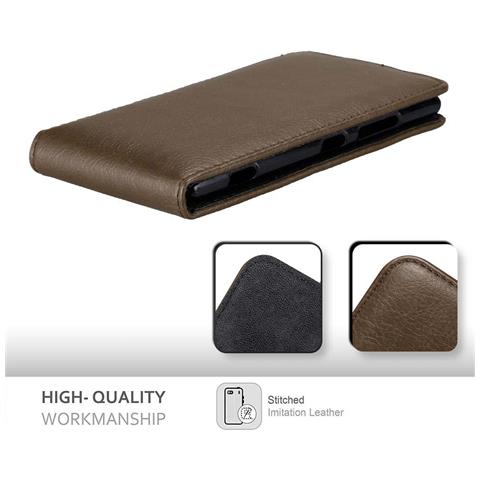 Custodia Compatibile Con Nokia Lumia 925 In Bruno Caffè - Coperchio Protettivo In Design Flip Con Chiusura Magnetica - Foto 8