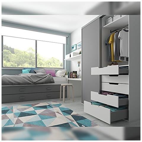 Kit Cassetto Cucina O Bagno Con Guide Ad Estrazione Totale E Chiusura Soft, Altezza 138mm E Profondità 300mm, Grigio Antracite - Foto 4