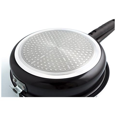 Gastro - padella Doppia, 20 cm, Alluminio Stampato, Colore: Nero - Foto 2