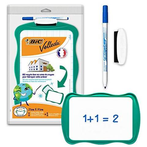 Velleda - Double-sided Bordo Di Scuola (21 X 31 Cm) Secco Cancellare Con Un Secco Cancellare Feltro E Blu Cancellazione - Verde Insieme Di 1 - Foto 1