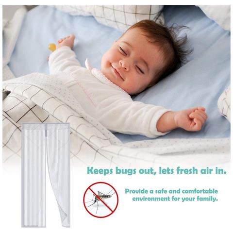 Zanzariera Per Porta Con Chiusura Magnetica Bianca 100 X 220 Cm - Foto 10