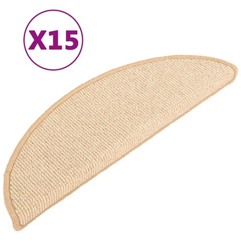 Tappetini per Scale 15 pz Crema 56x17x3 cm - Foto 1