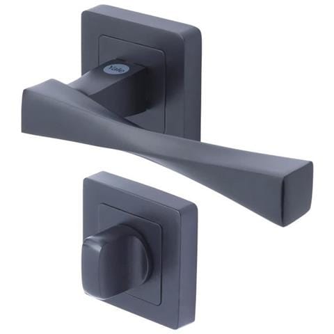 Ypp7vcb Maniglia Quadrata Per Porta Da 7 Nera Modello Verona Chiusura A Pulsante - Foto 1