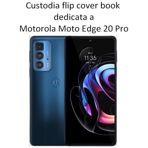 Smart Book Custodia Poket Silicone Flip Cover Case Per Motorola Edge 20 Pro Black - Foto 2