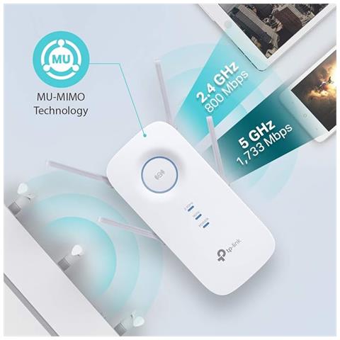 Amplificatore /Ripetitore RE655 WiFi AC2600 (Doppio WiFi AC + N, 1733 Mbps a 5 GHz + 800 Mbps a 2,4 GHz Porta LAN Gigabit Compatibile con Tutti i Dispositivi WiFi - Foto 2