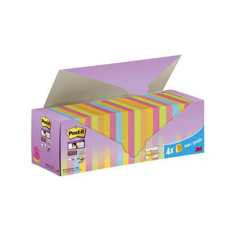 3m Post-it Pouch Autoadesiva Quadrato Blu, Verde, Arancione, Rosa, Giallo 100 Fogli - Foto 1