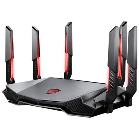 Radix Axe6600 Wifi 6e Tri-band Router Wireless Gigabit Ethernet Dual-band (2.4 Ghz / 5 Ghz) Nero, Rosso - Foto 1