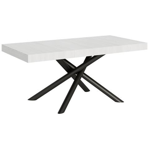 Tavolo Allungabile 90x180/440 Cm Famas Telaio Antracite - Bianco Frassino - Foto 6