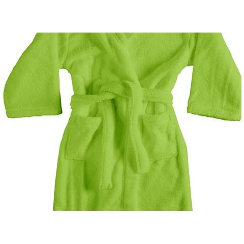 Accappatoio Con Cappuccio In Morbida Spugna Mod. Sophie Tinta Unita Vari Colori S Verde Acido - Foto 2