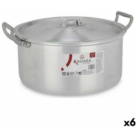 Casseruola Con Coperchio Argentato Alluminio 6,5 L 35 X 16 X 28 Cm (6 Unità) - Foto 1