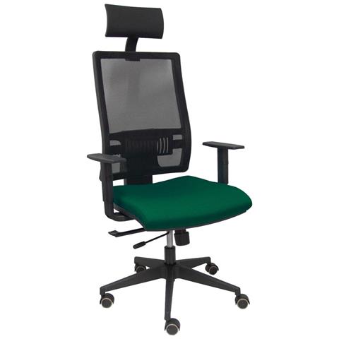 Sedia Ufficio Con Poggiatesta Horna Traslack Bali Verde Scuro - Foto 1