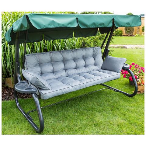 Cuscino Per Altalena Hollywood, Morbido Cuscino Per Seduta, Resistente Cuscino Per Altalena Da Giardino, Cuscino Adatto Per Roulotte, Cuscino Per Panca Con Schienale. Larghezza 120 Cm - Colore Cenere - Foto 8