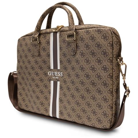 Borsa Porta Pc Per Computer Portatile 16'' Stripe 4g, Marrone - Foto 2