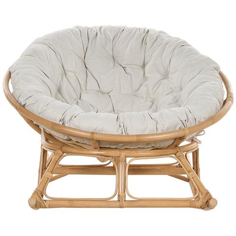 Set Di 2 Sedie A Dondolo Rattan Naturale E Beige Chiaro Orvieto - Foto 2