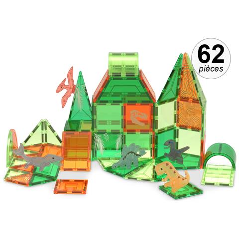 Set Di Gioco Magnetico Da 62 Pezzi - Modello Giurassico, Verde - Foto 1