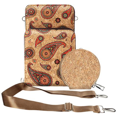 Borsello Sughero, Collezione Ecocork Tre Chiusure A Zip - Foto 1