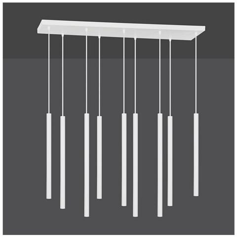Lampada A Sospensione Selter - Bianco - Acciaio Verniciato A Polvere - 92x120x22 Cm - Foto 2