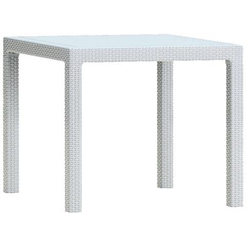 Tavolo In Resina Quadrato Effetto Rattan Bianco Quartet Table - Foto 1