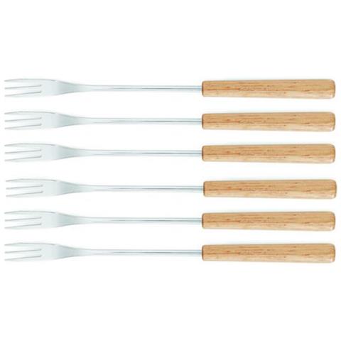 Set Di 6 Forchette Da Fonduta In Legno Chiaro - 3008187 - Foto 1